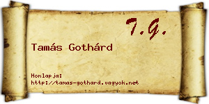 Tamás Gothárd névjegykártya